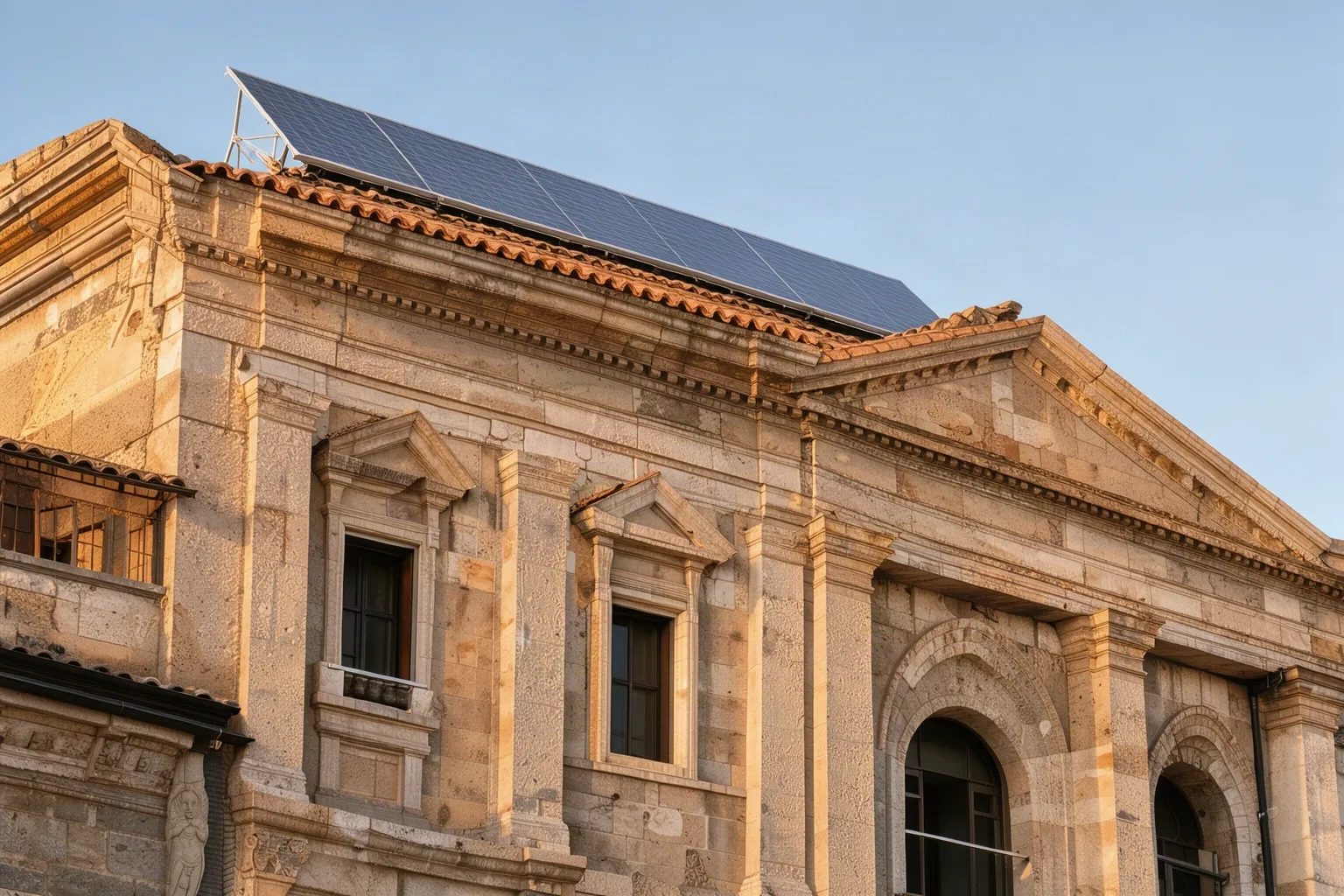 Bâtiment romain historique, symbole des racines d'Eurosolar Italia